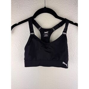 Puma Black Seamless Racerback Sports Bra Size S Low Impact Workout Fitness‎